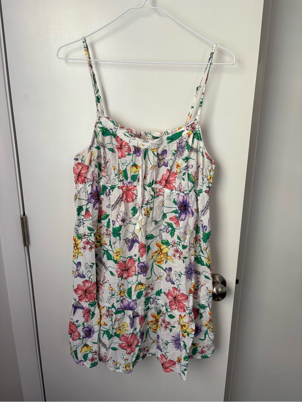 Floral Cottagecore Barbie Fairycore Soft Romantic Flowy Mini Dress 100% Cotton